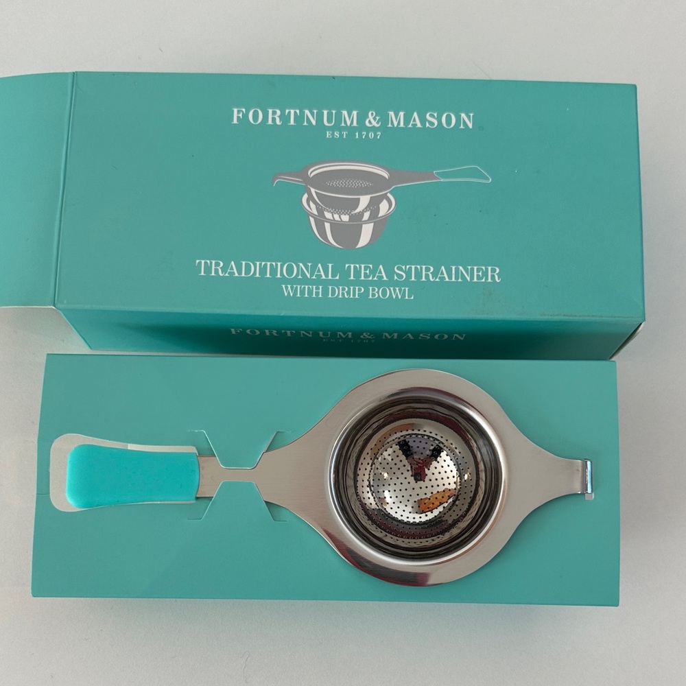 Fortnum & Mason Tea Strainer with Teal Handle